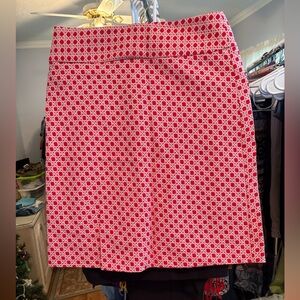 Talbots Red and White A-Line Skirt